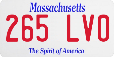 MA license plate 265LV0