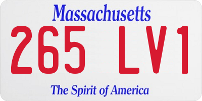 MA license plate 265LV1