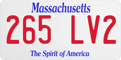 MA license plate 265LV2