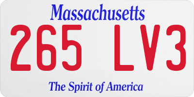 MA license plate 265LV3