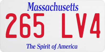MA license plate 265LV4