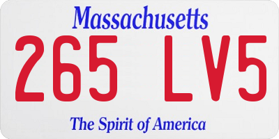 MA license plate 265LV5