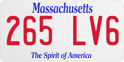 MA license plate 265LV6