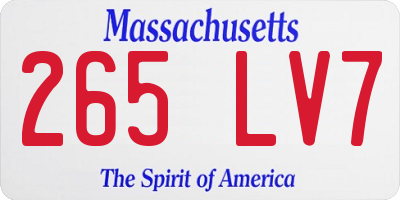 MA license plate 265LV7