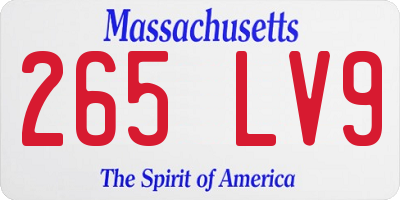 MA license plate 265LV9