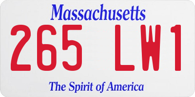 MA license plate 265LW1