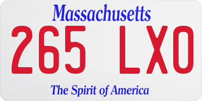 MA license plate 265LX0