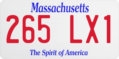 MA license plate 265LX1