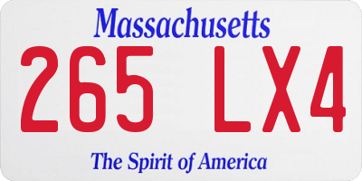 MA license plate 265LX4