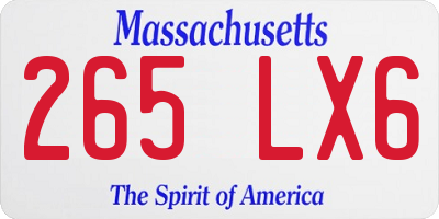 MA license plate 265LX6