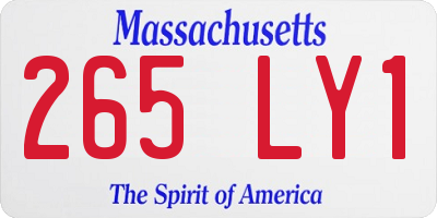 MA license plate 265LY1