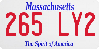 MA license plate 265LY2