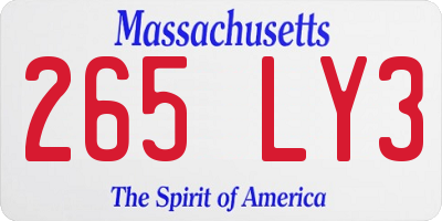 MA license plate 265LY3