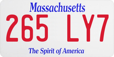 MA license plate 265LY7