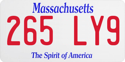 MA license plate 265LY9