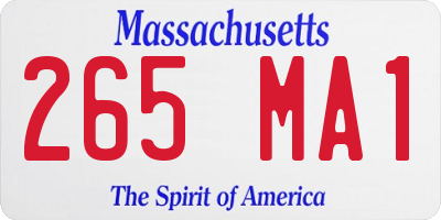 MA license plate 265MA1