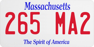 MA license plate 265MA2