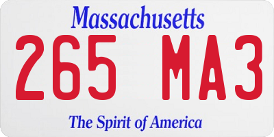 MA license plate 265MA3