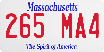 MA license plate 265MA4