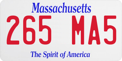 MA license plate 265MA5