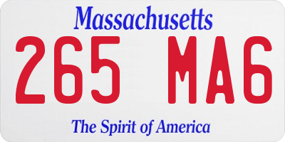MA license plate 265MA6