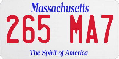 MA license plate 265MA7