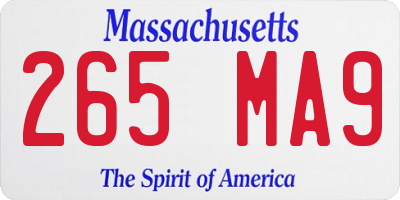 MA license plate 265MA9