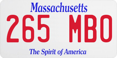 MA license plate 265MB0