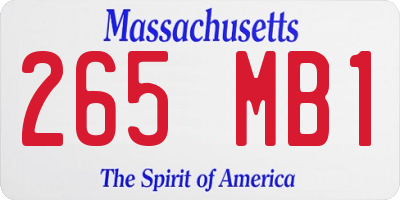 MA license plate 265MB1