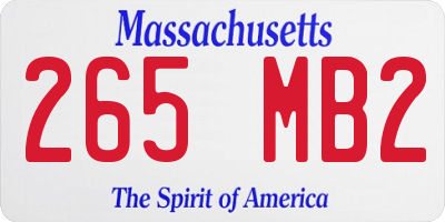 MA license plate 265MB2