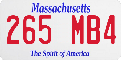 MA license plate 265MB4