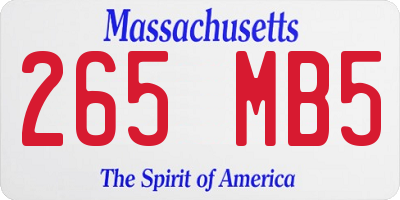 MA license plate 265MB5