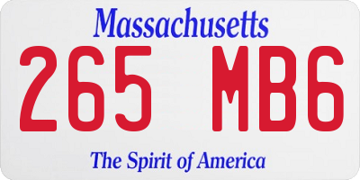 MA license plate 265MB6