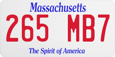 MA license plate 265MB7