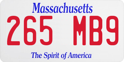 MA license plate 265MB9