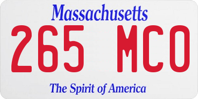 MA license plate 265MC0