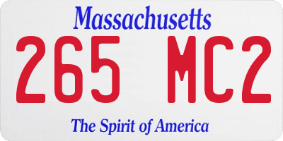 MA license plate 265MC2