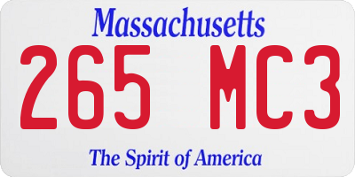 MA license plate 265MC3