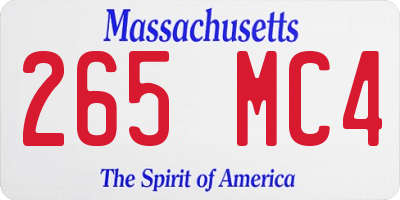 MA license plate 265MC4