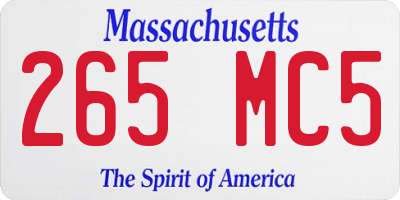 MA license plate 265MC5