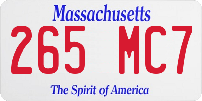 MA license plate 265MC7