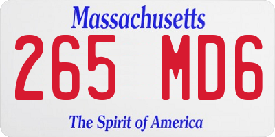 MA license plate 265MD6