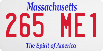 MA license plate 265ME1