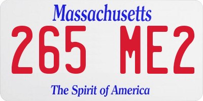 MA license plate 265ME2