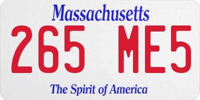 MA license plate 265ME5