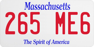 MA license plate 265ME6