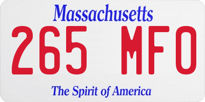 MA license plate 265MF0