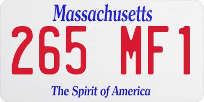 MA license plate 265MF1