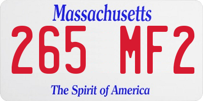 MA license plate 265MF2