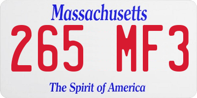 MA license plate 265MF3